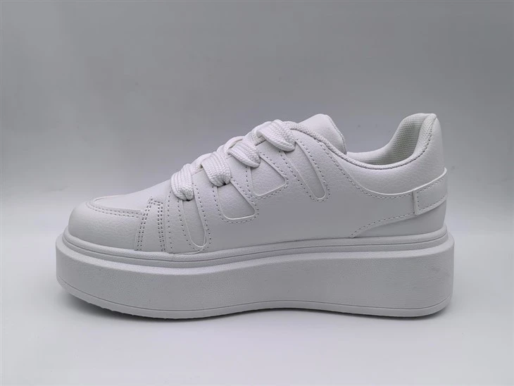 Women's White PU Platform